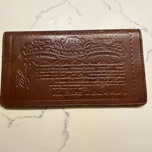Vintage Wells Fargo & Co  Brown Leather Embossed Wallet